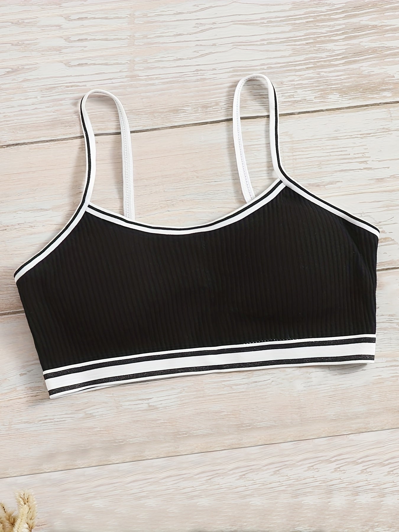 Ribbed Wireless Bralette Colorblock Everyday Bra