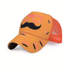 Embroidered Beard Multicolor Baseball Cap Summer Net Cap