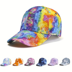 Tie Dye Gradient Multicolor Baseball Cap Men Cotton Outdoor Summer Sun Dad Hat