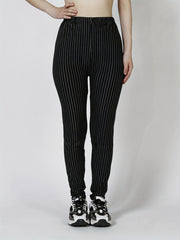 Striped Skinny Leggings Casual Stretchy Leggings Women's Clothing