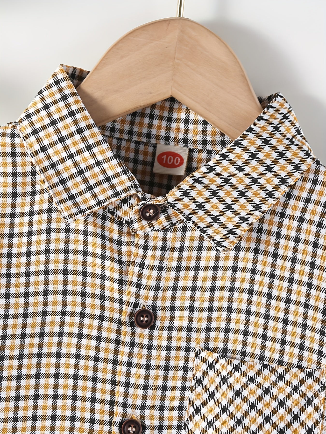 Boys Long Sleeve Plaid Shirt Casual Cotton Spring Autumn