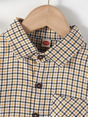 Boys Long Sleeve Plaid Shirt Casual Cotton Spring Autumn
