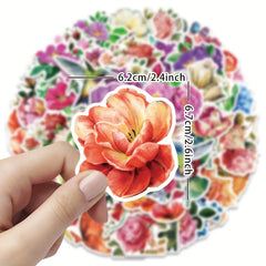 50pcs Flower Stickers Scrapbooking DIY Arts Crafts Journals