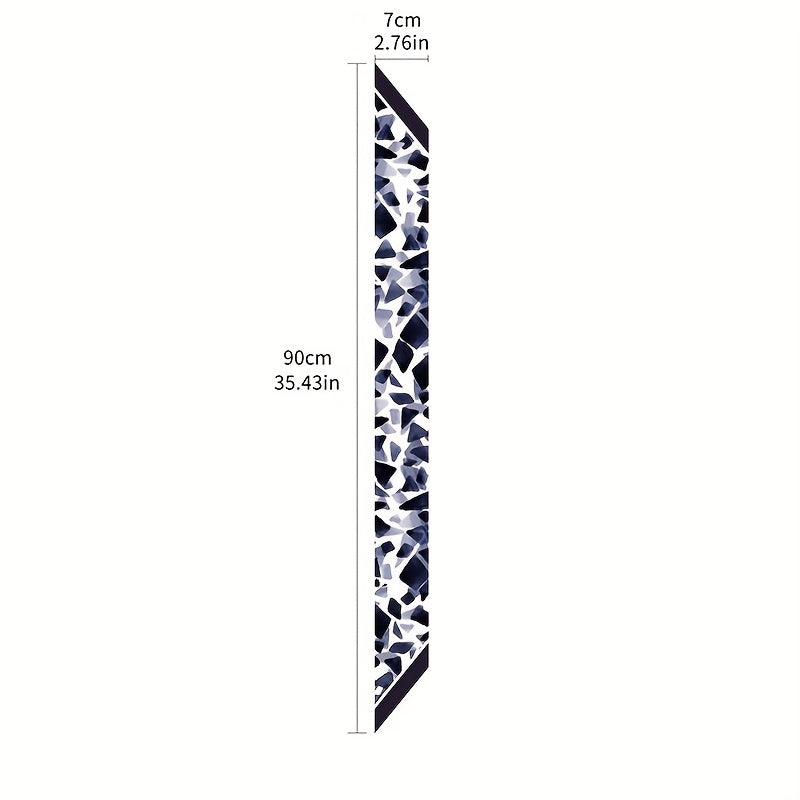 Geometric Block Print Silk Skinny Scarf for Women