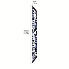 Geometric Block Print Silk Skinny Scarf for Women