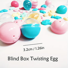 10pcs 32mm Transparent Cartoon Twist Egg Toys for Kindergarten and Game Halls