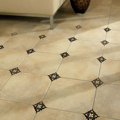 21pcs Dark Moroccan Pattern Tiles Stickers Waterproof Floor Decor