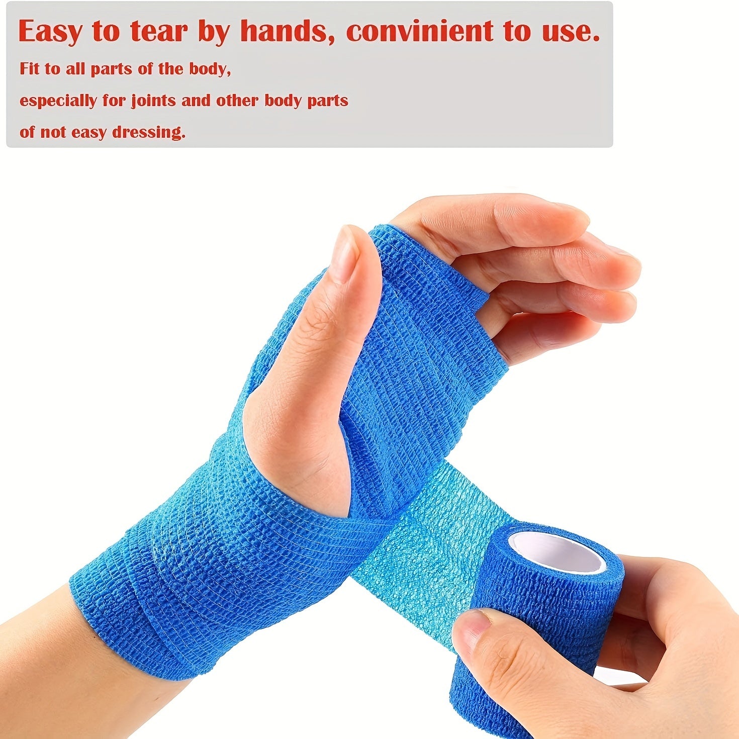 6pcs Non Woven Elastic Bandage for Sports Boxing Self Adhesive Strap