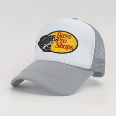 Hip Hop Mesh Trucker Hat Unisex Candy Block Fish Print Baseball Cap