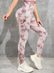Tie Dye Sports Leggings High Waist Yoga Pants