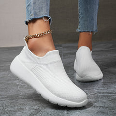 Knit Slip On Sneakers Breathable Walking Shoes