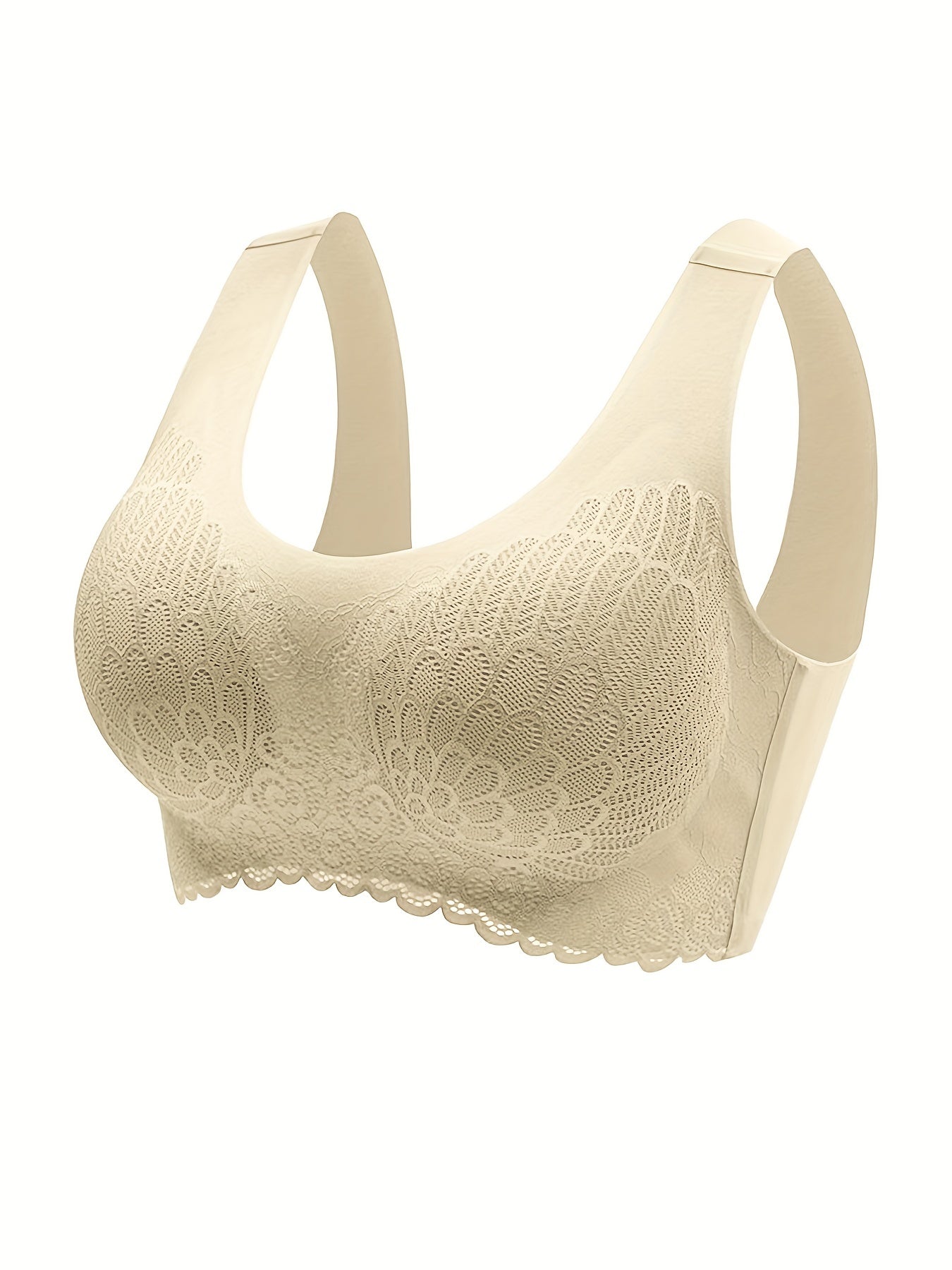 Lace Wireless Bra Comfy Scallop Trim Bra Tank