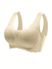 Lace Wireless Bra Comfy Scallop Trim Bra Tank