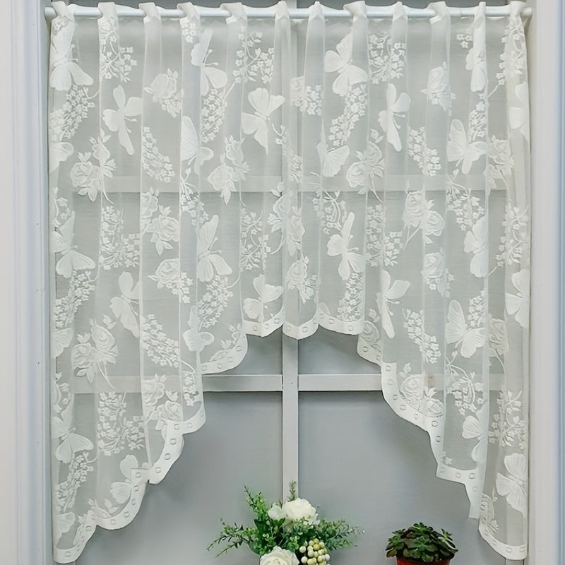 1PC Lace Butterfly Floret Curtain Window Decor Curtains Tulle Living Room