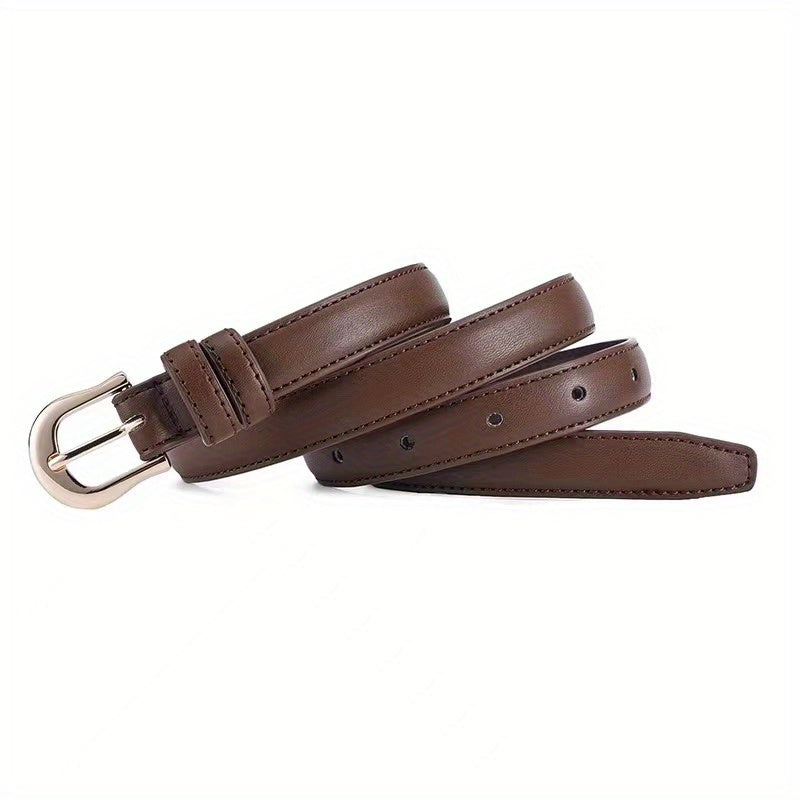 Men's Buckle Belts Car Suture Slim Belt for Trousers Jeans