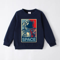 Astronaut Eye Planet Boys Sweatshirt Crew Neck Kids