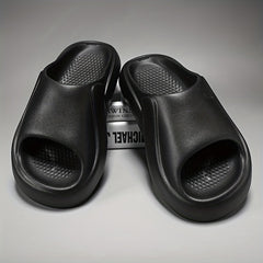 Solid Slides Casual Lightweight Non Slip Slippers Open Toe Shoes