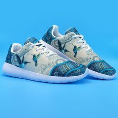 Floral Bird Print Soft Sole Sneakers Breathable Lace Up Shoes