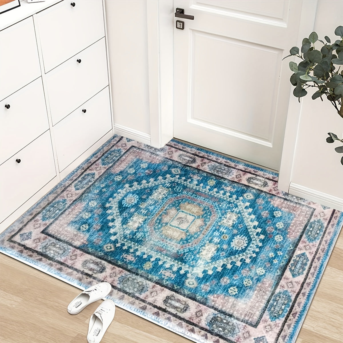 Vintage Persian Area Rug Distressed Boho Carpet