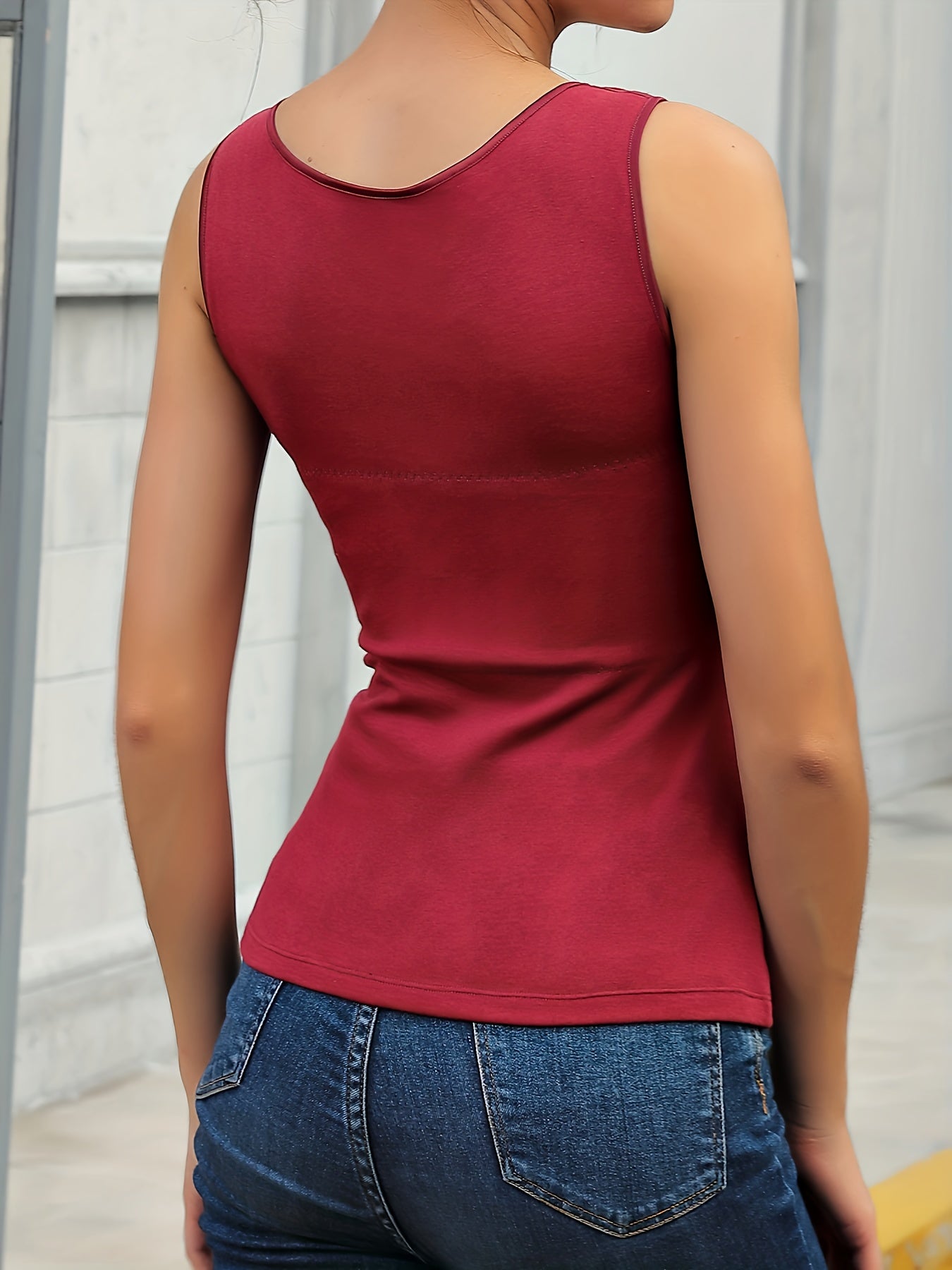Women's Thermal Sleeveless Top Soft Crew Neck