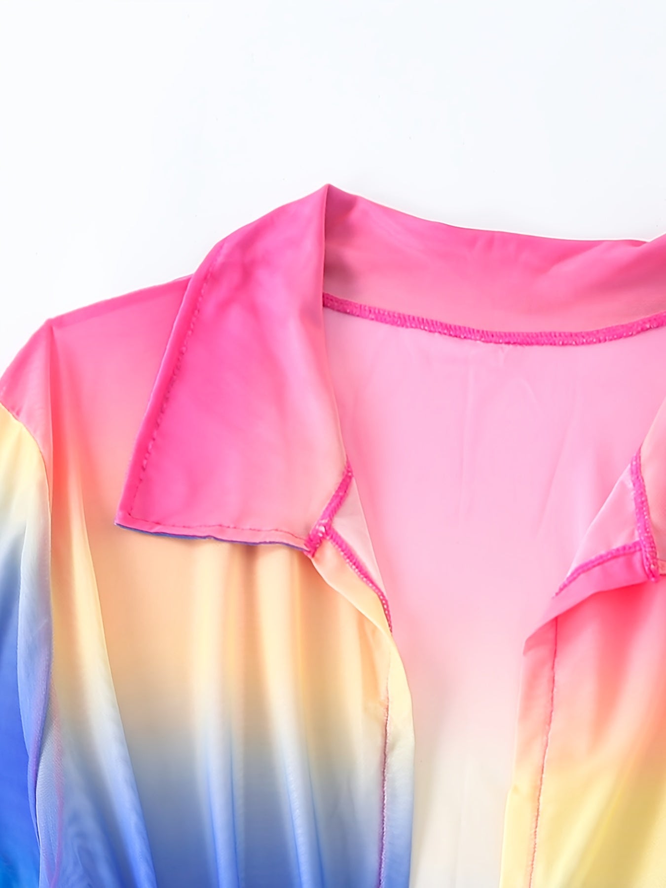 Ombre Print Long Sleeve Boho Cover Up