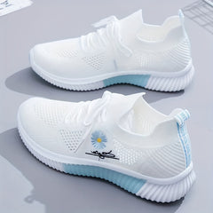 Women's Knitted Sock Sneakers Breathable Lace Up Sports Shoes