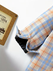 Boys Plaid Long Sleeve Hoodie Casual Shirt With Pocket