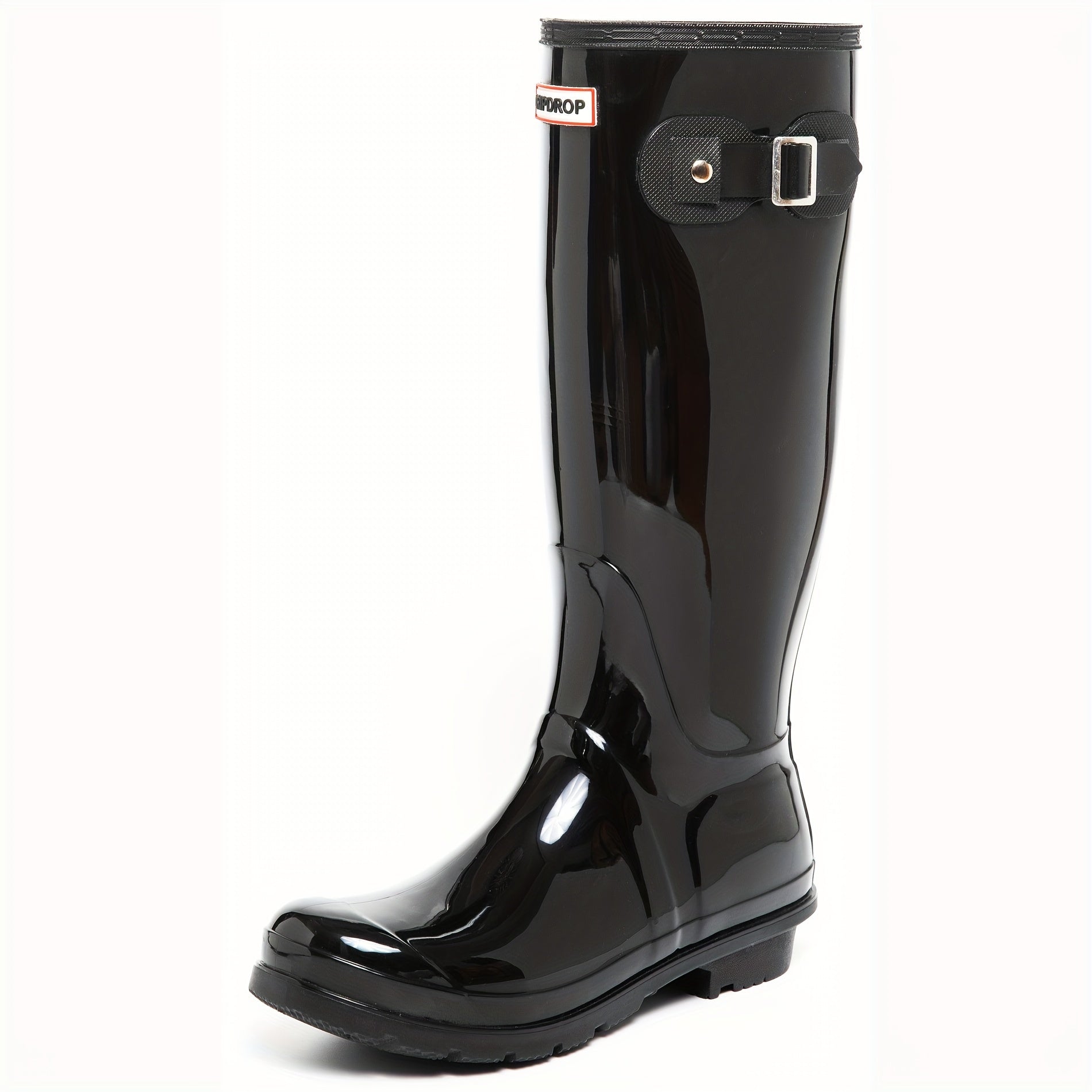 Reflective Waterproof PVC Round Toe Flat Rain Boots Lightweight Comfortable