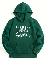 Girls Sweet Trouble Print Hooded Sweatshirt