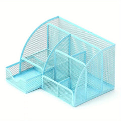 Mesh Pencil Desk Organizer with 6 Compartments