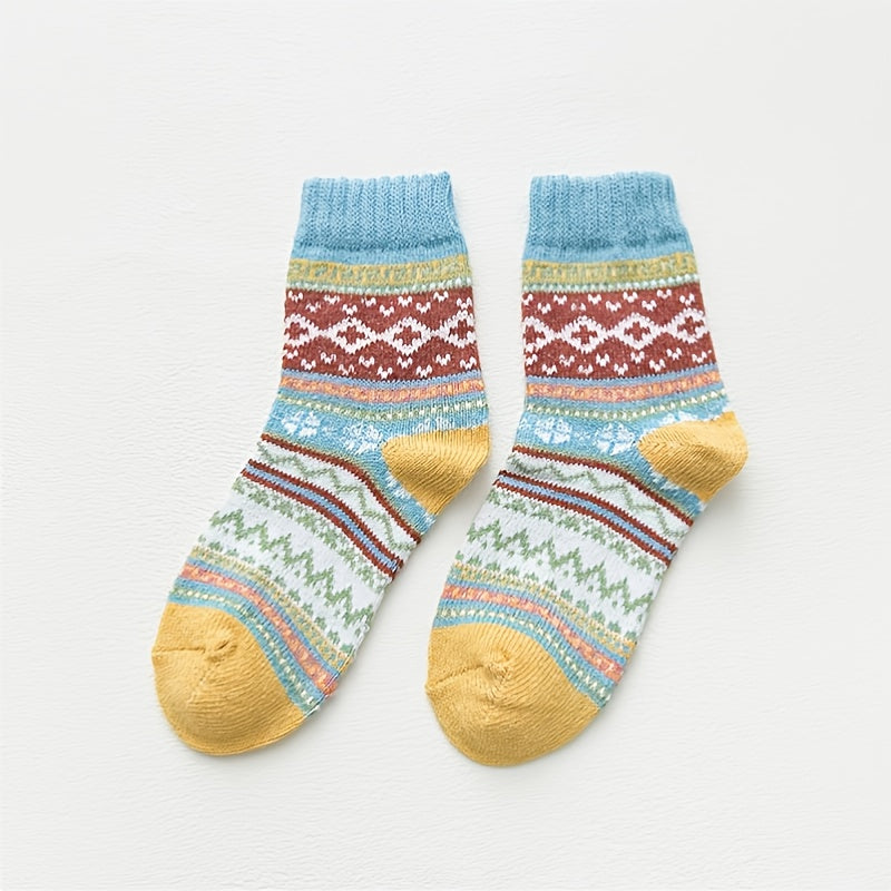5 Pairs Christmas Women's Cozy Knit Winter Socks