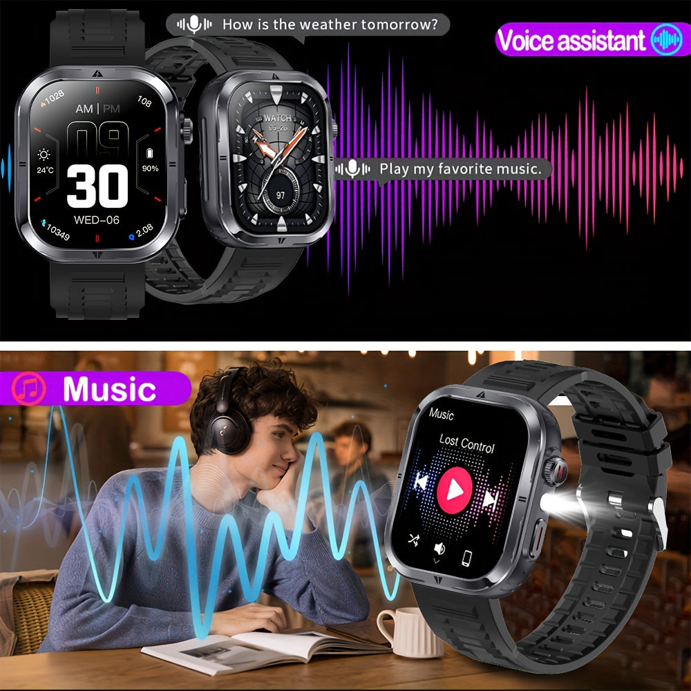 Smart Watch HD Display Fitness Calls LED Light iPhone Android