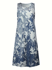 Women's Plus Solid Cardigan & Floral Print Dress 2PC Set
