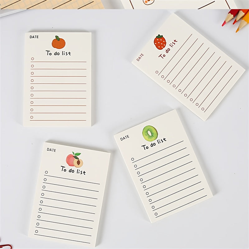 50pcs Fruit Memo Pad Girl Heart Notebook Cartoon Memo Pad