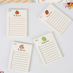 50pcs Fruit Memo Pad Girl Heart Notebook Cartoon Memo Pad