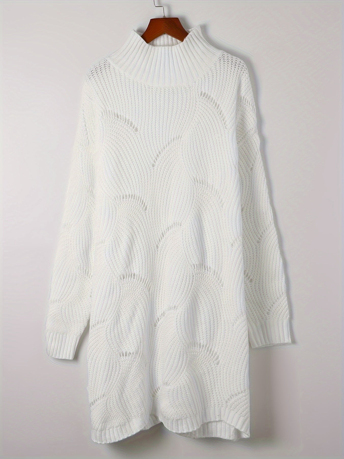 Solid Turtleneck Sweater Dress