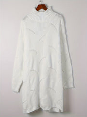 Solid Turtleneck Sweater Dress