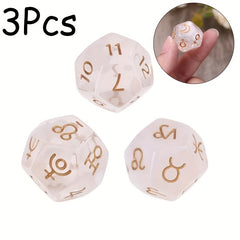 3pcs 12 Sided Astrological Dice Set For Board Game