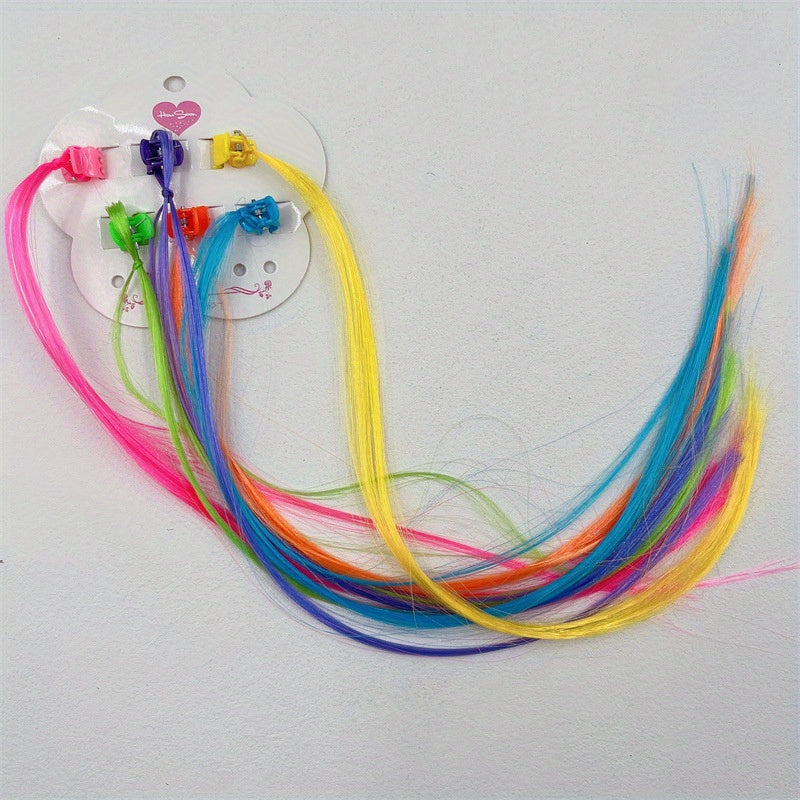 Colorful Wigs with Claw Clips for Girls Dress Up