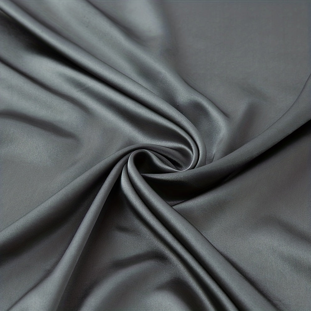 Gray Satin Square Scarf Classic Casual Shawl Women Head Wrap Bandana