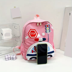 Car Pattern Kids Backpack Waterproof School Bag for Boys Girls