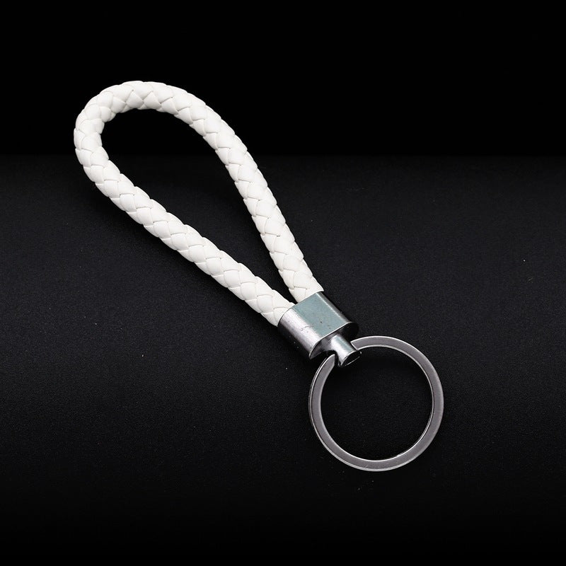 Men's Leather Rope Woven Keychain