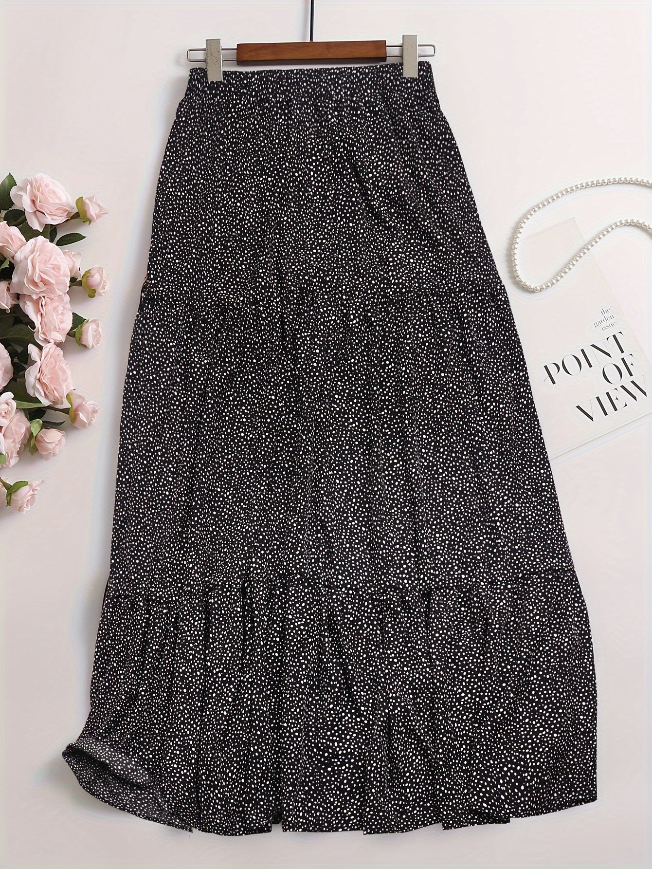 Paisley Print High Rise A-line Maxi Skirt