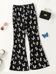 Girls Butterfly Print Flared Trousers