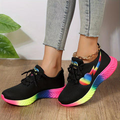 LGBT Pride Month Women's Sports Shoes Lace Up Running Sneakers