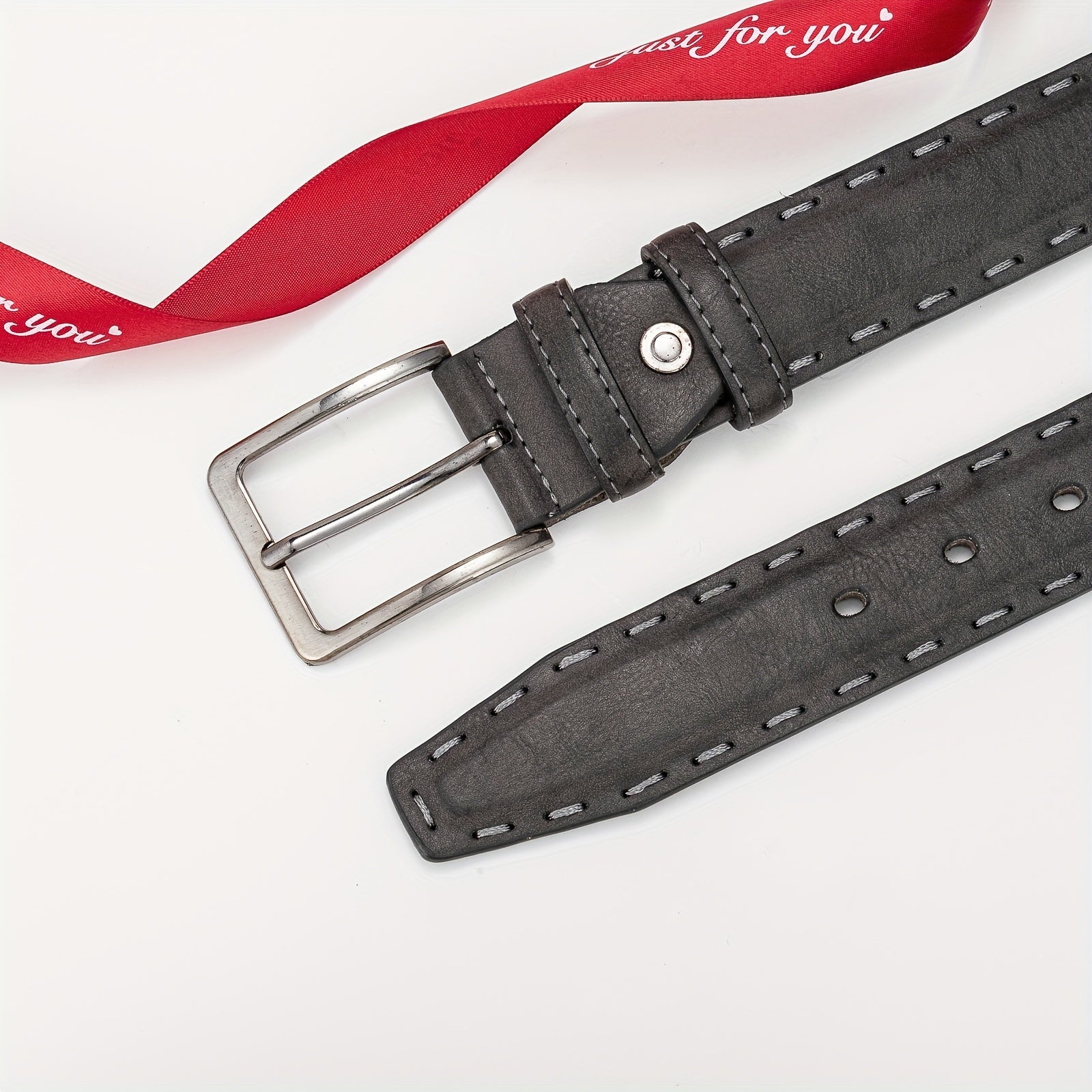 Men's Casual PU Leather Buckle Belt for Pants Jeans