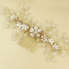 Crystal Floral Bridal Hair Comb Alloy Wedding Headpiece Accessory
