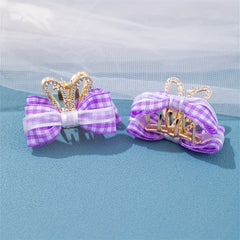 Children's Butterfly Bow Rabbit Ear Crown Hair Clip