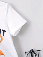Sunglasses Bear Pattern Boy's 2pcs T shirt & Shorts Set