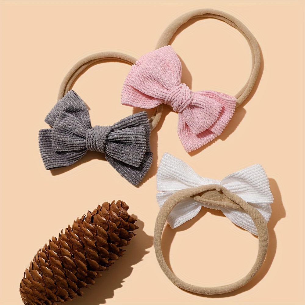 Baby Girls Bowknot Sweet Headband Soft Elastic Nylon Hairband